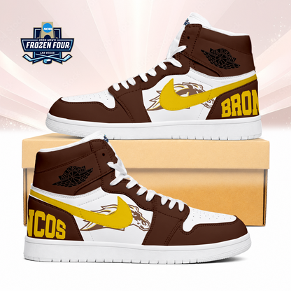 VIRAL EDITION - NEW CUSTOMIZED NCAA MFF15 WMB WESTERN MICHIGAN BRONCOS AIR JORDAN SNEAKERS