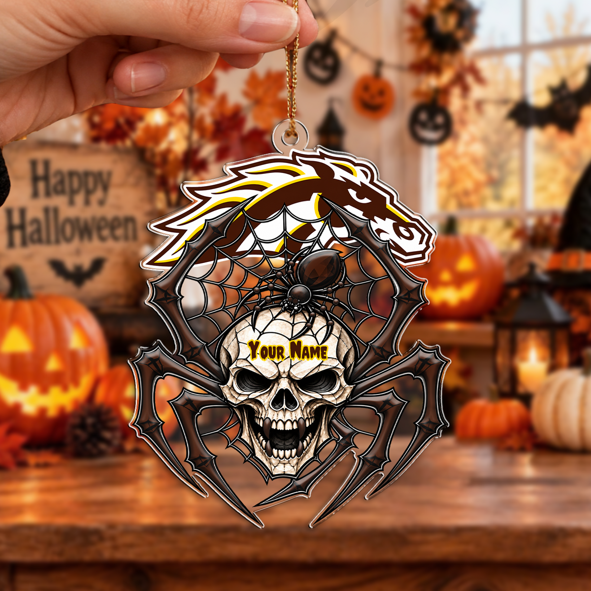 FAN FAVORITE - NEW CUSTOMIZED NCAA MFF15 WMB WESTERN MICHIGAN BRONCOS HALLOWEEN ACRYLIC ORNAMENT