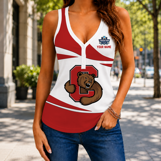 LIMITED EDITION - NEW CUSTOMIZED NCAA MFF16 CBR CORNELL BIG RED WOMEN'S V-NECK TANK TOP