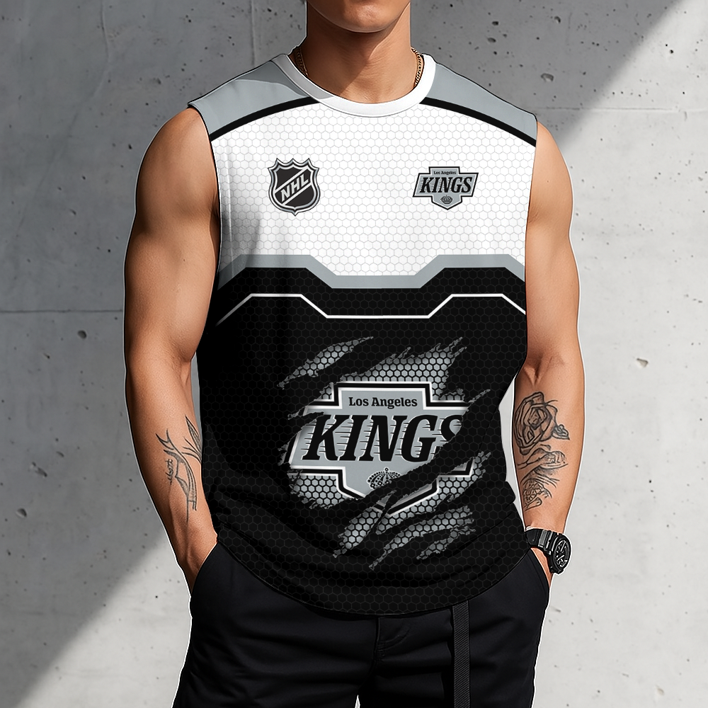 LIMITED EDITION - NEW CUSTOMIZED NHL16 LAK LOS ANGELES KINGS MEN'S GYM SHIRT