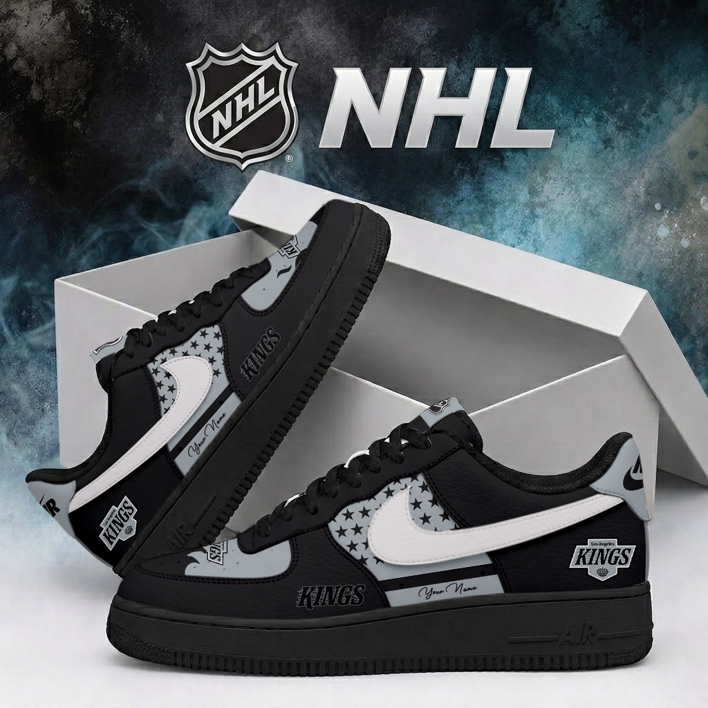 LIMITED EDITION - NEW CUSTOMIZED NHL16 LAK LOS ANGELES KINGS AF1 SHOES