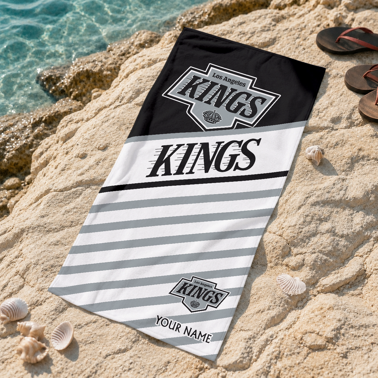 FINAL SALE - NEW CUSTOMIZED NHL16 LAK LOS ANGELES KINGS BEACH TOWEL