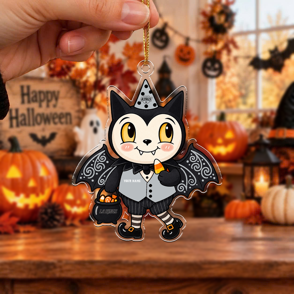 HOT DEAL - NEW CUSTOMIZED NHL16 LAK LOS ANGELES KINGS HALLOWEEN ACRYLIC ORNAMENT
