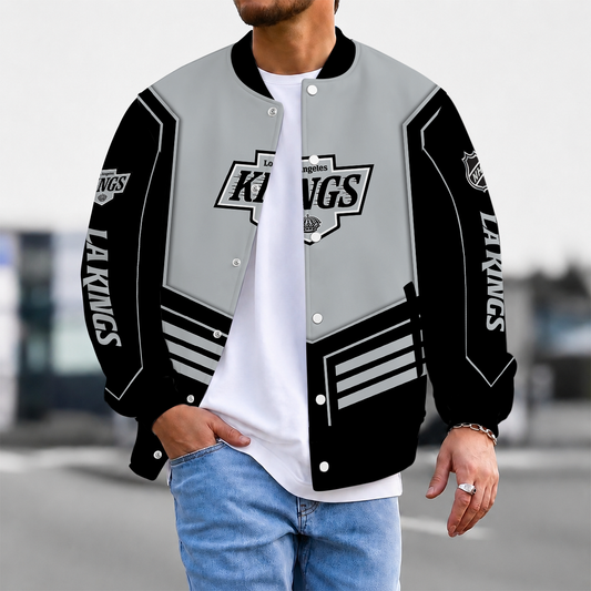 LIMITED EDITION - NEW CUSTOMIZED NHL16 LAK LOS ANGELES KINGS SATIN VARSITY JACKET & BASEBALL JACKET