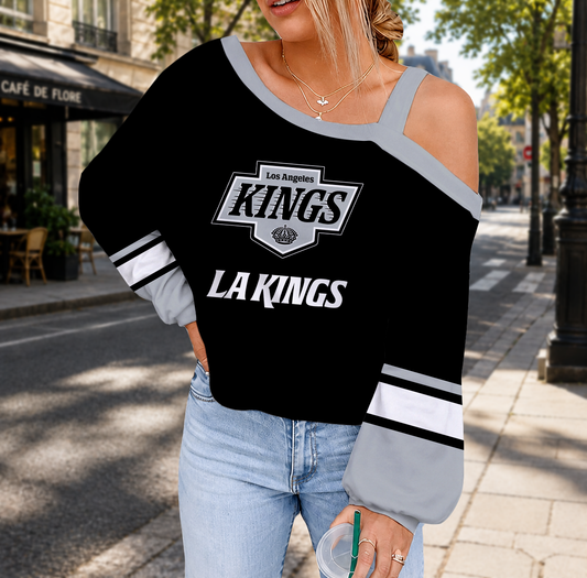 FINAL SALE - NEW CUSTOMIZED NHL16 LAK LOS ANGELES KINGS DROP SHOULDER SWEATSHIRT