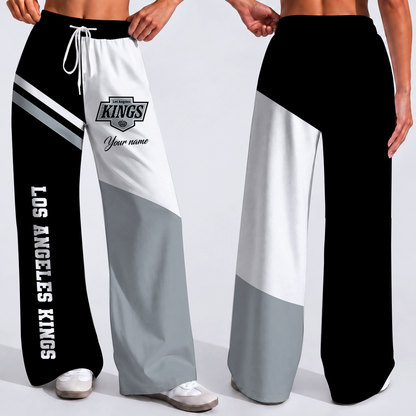 FINAL SALE - NEW CUSTOMIZED NHL16 LAK LOS ANGELES KINGS WOMEN'S WIDE LEG PANTS