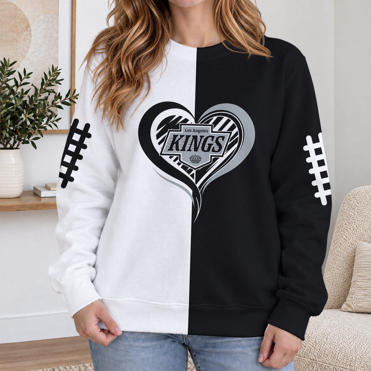 FINAL SALE - NEW CUSTOMIZED NHL16 LAK LOS ANGELES KINGS RIBBED HOODIE & SWEATSHIRT