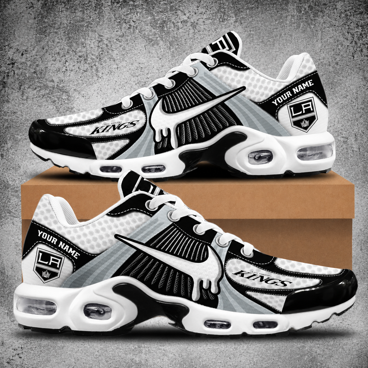 HOT DEAL - NEW CUSTOMIZED NHL16 LAK LOS ANGELES KINGS AIR MAX PLUS SNEAKERS