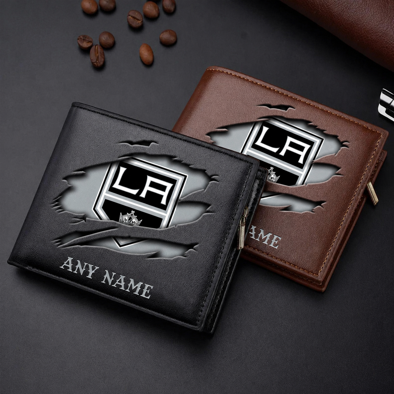 FINAL SALE - NEW CUSTOMIZED NHL16 LAK LOS ANGELES KINGS LEATHER WALLET