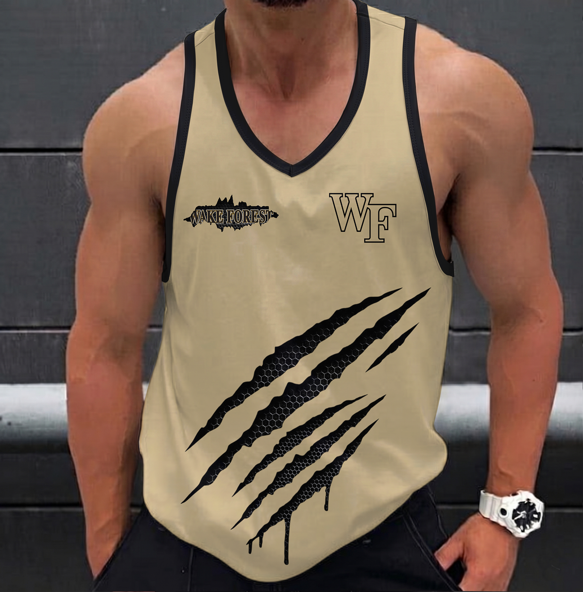 ELITE EDITION - NEW CUSTOMIZED NCAA CFH16 WFD WAKE FOREST DEMON DEACONS UNISEX TANK TOP