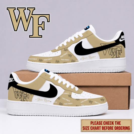 FINAL SALE - NEW CUSTOMIZED NCAA CFH16 WFD WAKE FOREST DEMON DEACONS AF1 SHOES