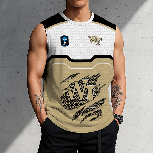 FLASH SALE - NEW CUSTOMIZED NCAA CFH16 WFD WAKE FOREST DEMON DEACONS MEN'S GYM SHIRT