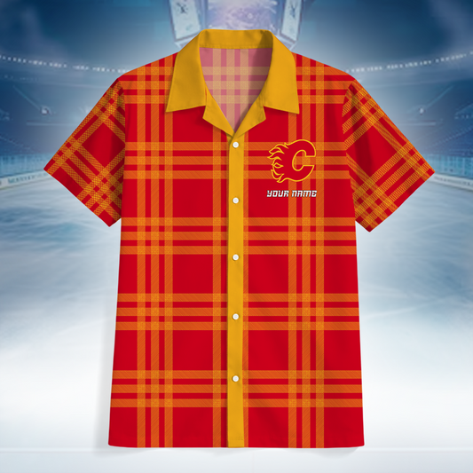 LIMITED EDITION - NEW CUSTOMIZED NHL17 CGF CALGARY FLAMES UNISEX HAWAIIAN SHIRT