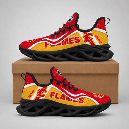 LIMITED EDITION - NEW CUSTOMIZED NHL17 CGF CALGARY FLAMES CLUNKY SNEAKERS