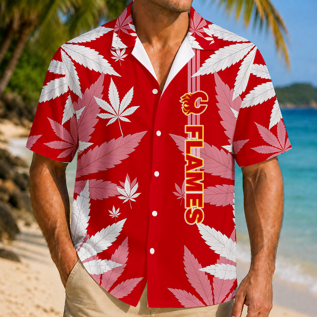 LIMITED EDITION - NEW CUSTOMIZED NHL17 CGF CALGARY FLAMES UNISEX HAWAIIAN SHIRT