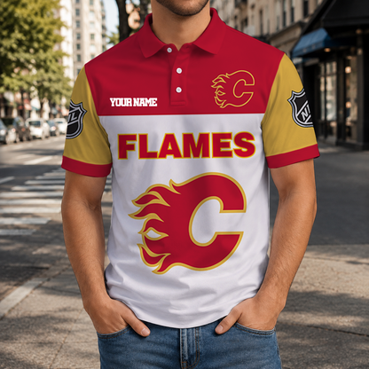 LIMITED EDITION - NEW CUSTOMIZED NHL17 CGF CALGARY FLAMES T-SHIRT, POLO SHIRT, ZIP POLO SHIRT, SWEATSHIRT, HOODIE & ZIP HOODIE