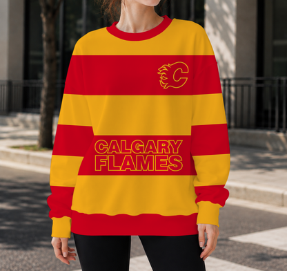 HOT DEAL - NEW CUSTOMIZED NHL17 CGF CALGARY FLAMES UNISEX SWEATSHIRT