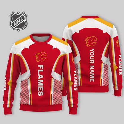 FINAL SALE - NEW CUSTOMIZED NHL17 CGF CALGARY FLAMES UGLY SWEATER
