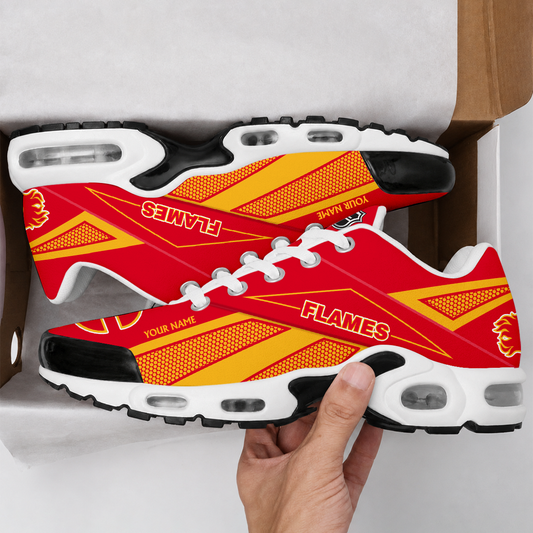 FLASH SALE - NEW CUSTOMIZED NHL17 CGF CALGARY FLAMES AIR MAX PLUS SNEAKERS