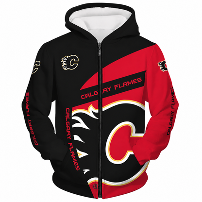 FINAL SALE - NEW CUSTOMIZED NHL17 CGF CALGARY FLAMES T-SHIRT, POLO SHIRT, ZIP POLO SHIRT, SWEATSHIRT, HOODIE & ZIP HOODIE