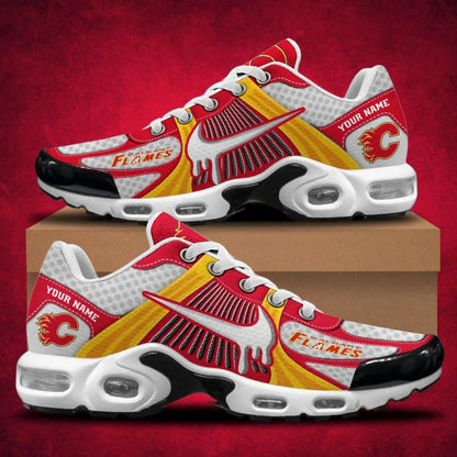 HOT DEAL - NEW CUSTOMIZED NHL17 CGF CALGARY FLAMES AIR MAX PLUS SNEAKERS