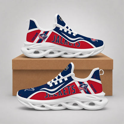 LIMITED EDITION - NEW CUSTOMIZED NHL18 CBJ COLUMBUS BLUE JACKETS CLUNKY SNEAKERS
