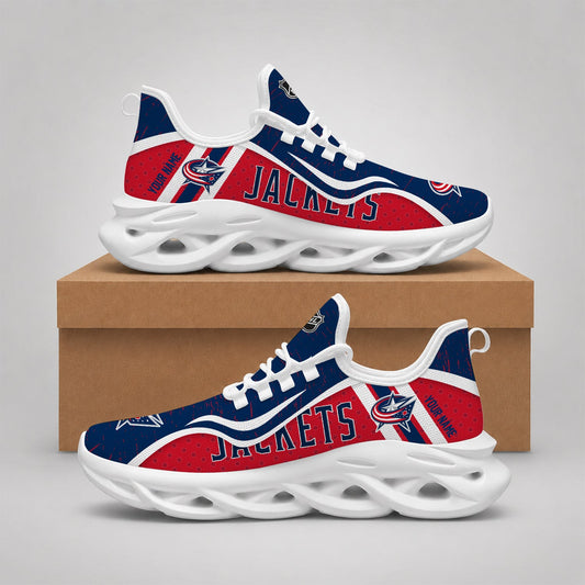 LIMITED EDITION - NEW CUSTOMIZED NHL18 CBJ COLUMBUS BLUE JACKETS CLUNKY SNEAKERS