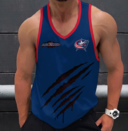 LIMITED EDITION - NEW CUSTOMIZED NHL18 CBJ COLUMBUS BLUE JACKETS UNISEX TANK TOP