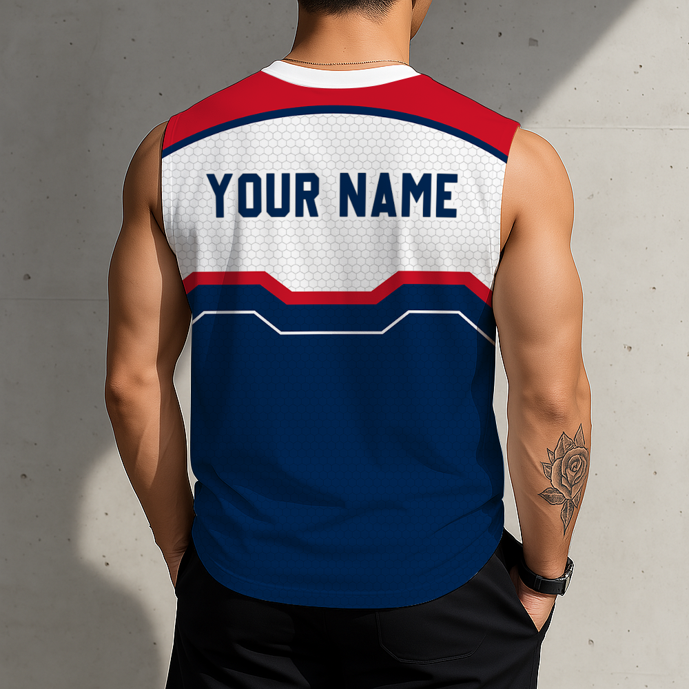 LIMITED EDITION - NEW CUSTOMIZED NHL18 CBJ COLUMBUS BLUE JACKETS MEN'S GYM SHIRT