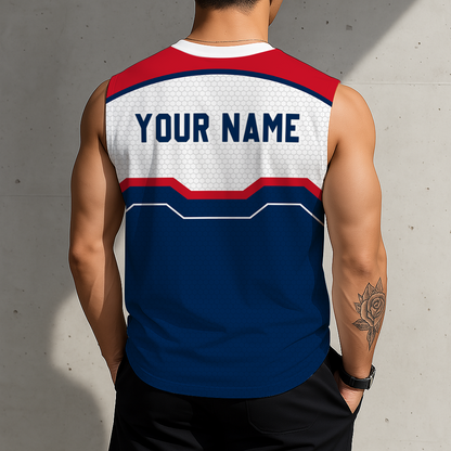 LIMITED EDITION - NEW CUSTOMIZED NHL18 CBJ COLUMBUS BLUE JACKETS MEN'S GYM SHIRT