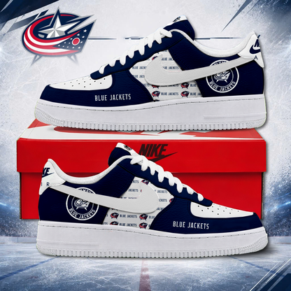 MEGA SALE - NEW CUSTOMIZED NHL18 CBJ COLUMBUS BLUE JACKETS AF1 SHOES