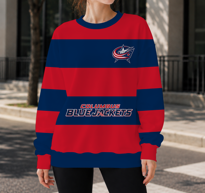 HOT DEAL - NEW CUSTOMIZED NHL18 CBJ COLUMBUS BLUE JACKETS UNISEX SWEATSHIRT