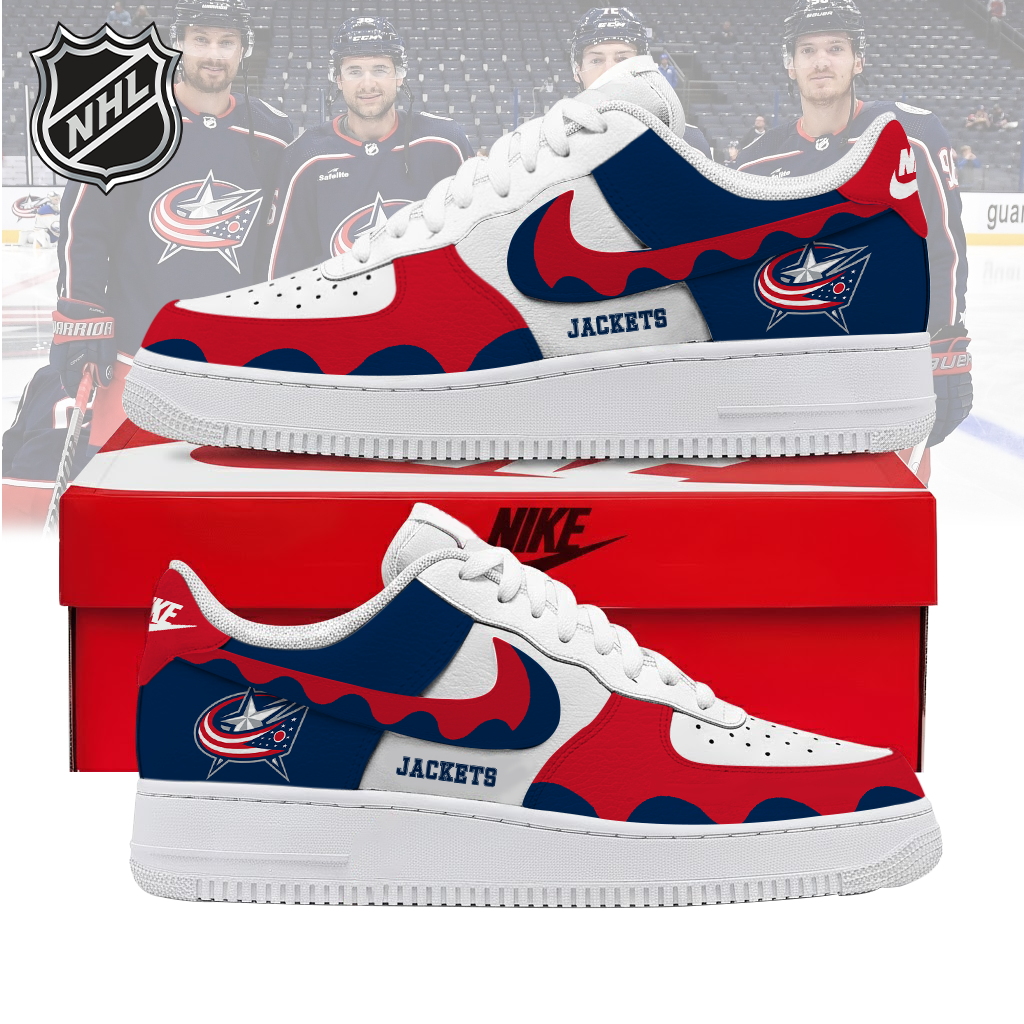 LIMITED EDITION - NEW CUSTOMIZED NHL18 CBJ COLUMBUS BLUE JACKETS AF1 SHOES
