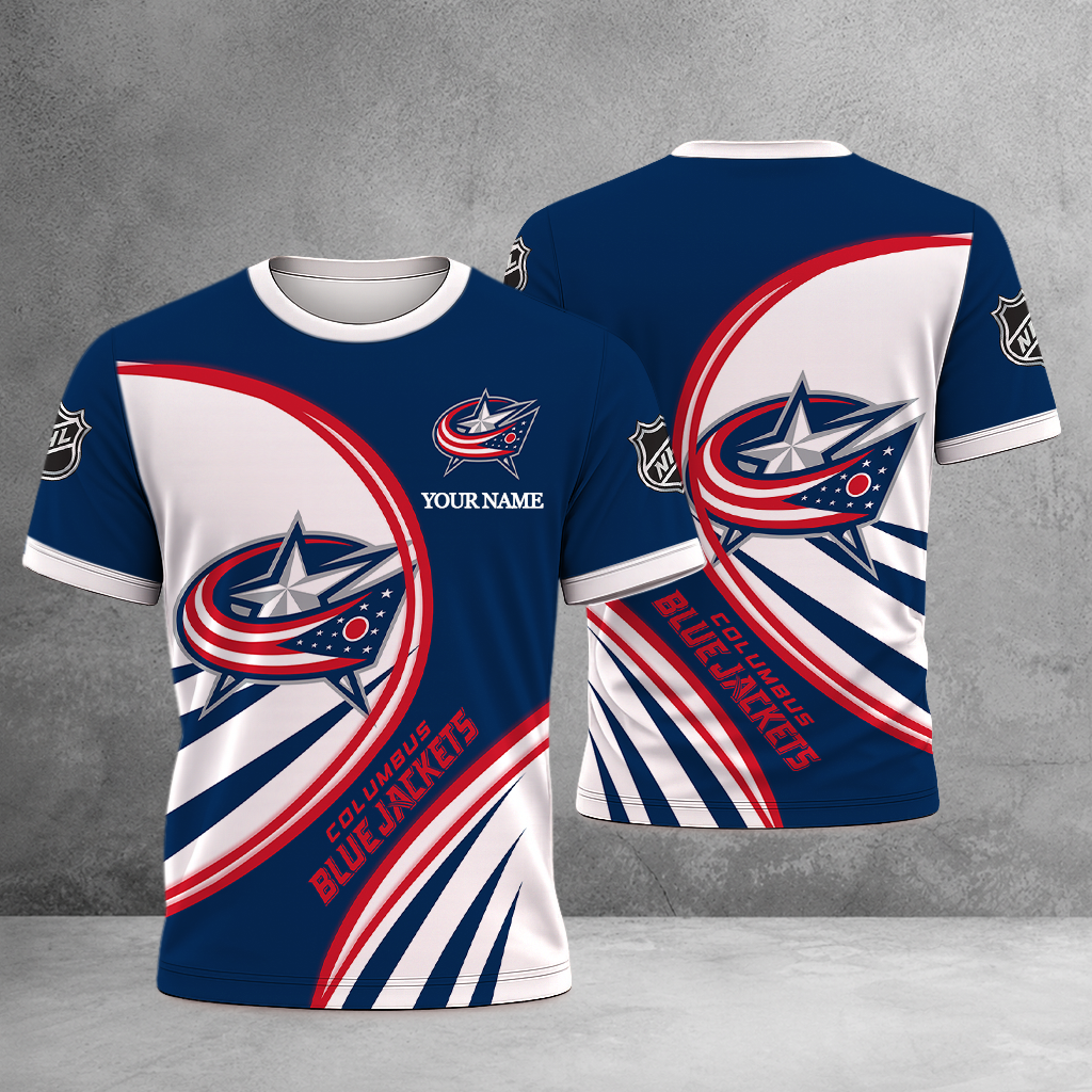 ELITE EDITION - NEW CUSTOMIZED NHL18 CBJ COLUMBUS BLUE JACKETS T-SHIRT, POLO SHIRT, ZIP POLO SHIRT, SWEATSHIRT, HOODIE & ZIP HOODIE