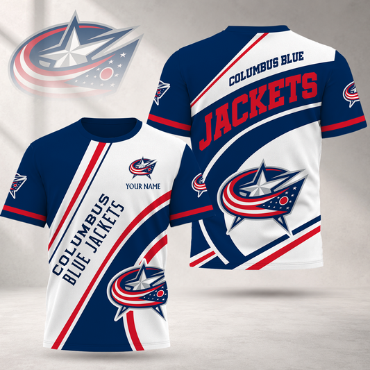 FLASH SALE - NEW CUSTOMIZED NHL18 CBJ COLUMBUS BLUE JACKETS T-SHIRT, POLO SHIRT, ZIP POLO SHIRT, SWEATSHIRT, HOODIE & ZIP HOODIE