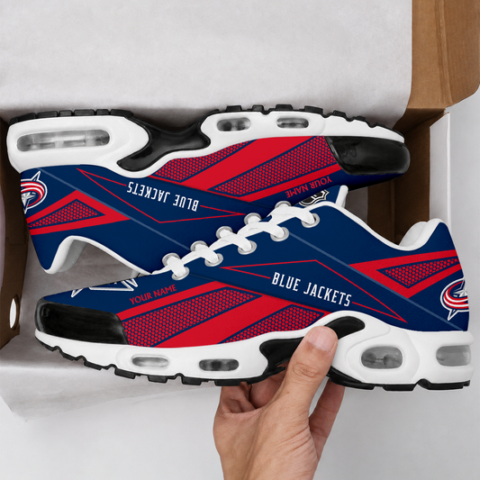 FLASH SALE - NEW CUSTOMIZED NHL18 CBJ COLUMBUS BLUE JACKETS AIR MAX PLUS SNEAKERS