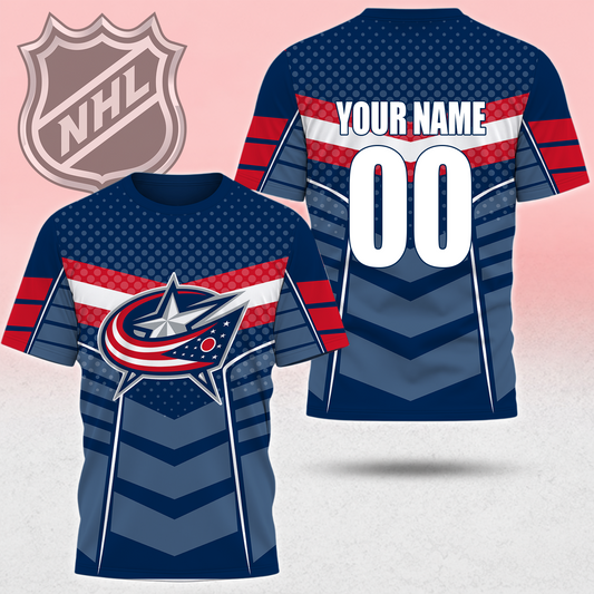 SPECIAL EDITION - NEW CUSTOMIZED NHL18 CBJ COLUMBUS BLUE JACKETS T-SHIRT, POLO SHIRT, ZIP POLO SHIRT, SWEATSHIRT, HOODIE & ZIP HOODIE