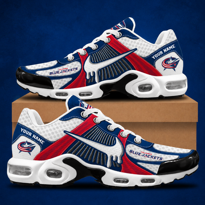 HOT DEAL - NEW CUSTOMIZED NHL18 CBJ COLUMBUS BLUE JACKETS AIR MAX PLUS SNEAKERS