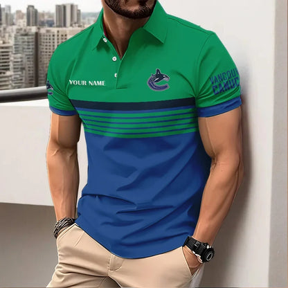 HOT DEAL - NEW CUSTOMIZED NHL19 VCC VANCOUVER CANUCKS POLO SHIRT, ZIP POLO SHIRT & T-SHIRTS