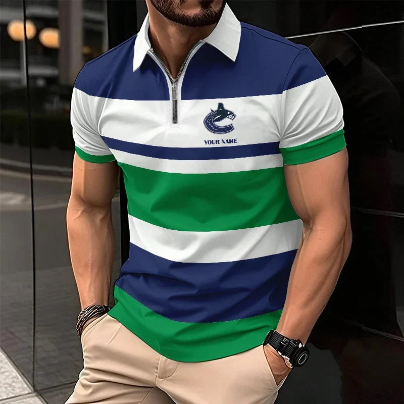 EXCLUSIVE EDITION - NEW CUSTOMIZED NHL19 VCC VANCOUVER CANUCKS POLO SHIRT, ZIP POLO SHIRT & T-SHIRTS