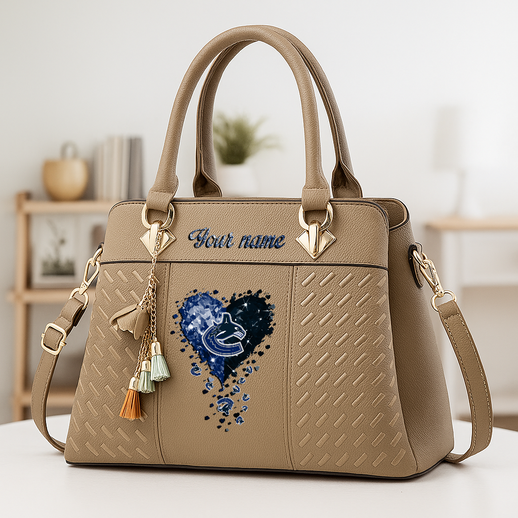 LIMITED EDITION - NEW CUSTOMIZED NHL19 VCC VANCOUVER CANUCKS ZIP HANDBAG MULTICOLOR