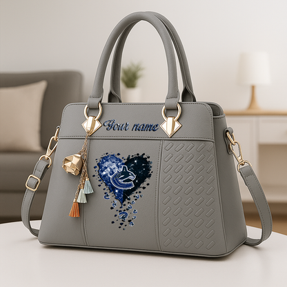 LIMITED EDITION - NEW CUSTOMIZED NHL19 VCC VANCOUVER CANUCKS ZIP HANDBAG MULTICOLOR