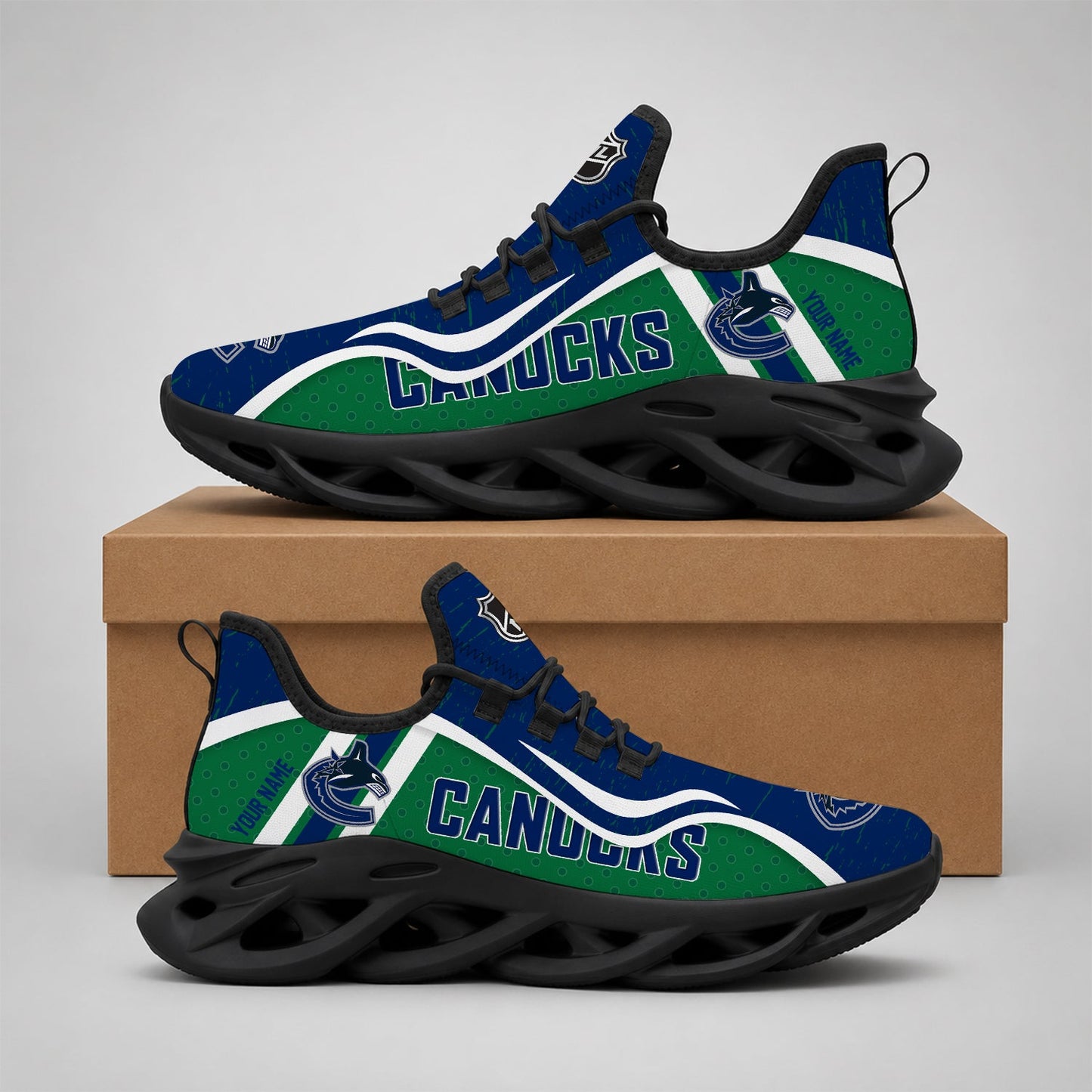 LIMITED EDITION - NEW CUSTOMIZED NHL19 VCC VANCOUVER CANUCKS CLUNKY SNEAKERS