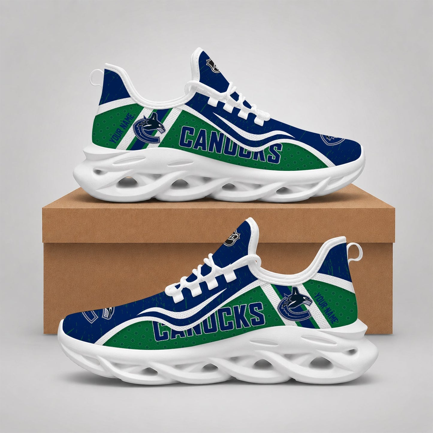 LIMITED EDITION - NEW CUSTOMIZED NHL19 VCC VANCOUVER CANUCKS CLUNKY SNEAKERS