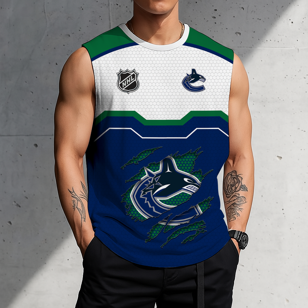 LIMITED EDITION - NEW CUSTOMIZED NHL19 VCC VANCOUVER CANUCKS MEN'S GYM SHIRT