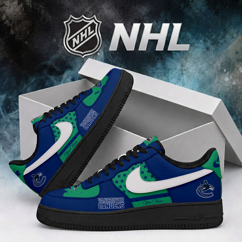 LIMITED EDITION - NEW CUSTOMIZED NHL19 VCC VANCOUVER CANUCKS AF1 SHOES
