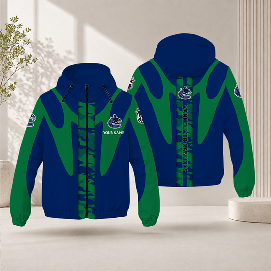 LIMITED EDITION - NEW CUSTOMIZED NHL19 VCC VANCOUVER CANUCKS WINDBREAKER JACKET