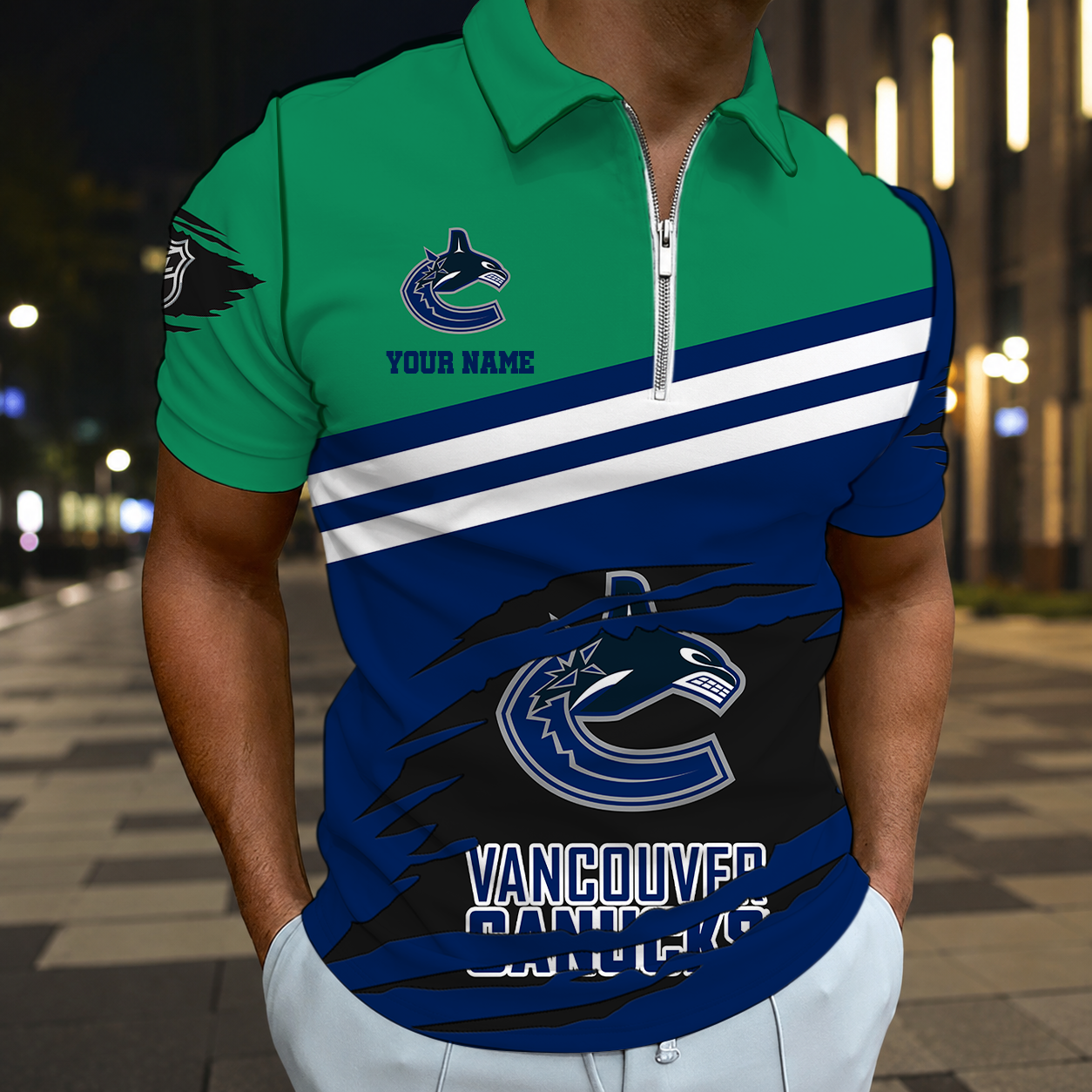 ELITE EDITION - NEW CUSTOMIZED NHL19 VCC VANCOUVER CANUCKS T-SHIRT, POLO SHIRT, ZIP POLO SHIRT, SWEATSHIRT, HOODIE & ZIP HOODIE