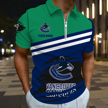 ELITE EDITION - NEW CUSTOMIZED NHL19 VCC VANCOUVER CANUCKS T-SHIRT, POLO SHIRT, ZIP POLO SHIRT, SWEATSHIRT, HOODIE & ZIP HOODIE