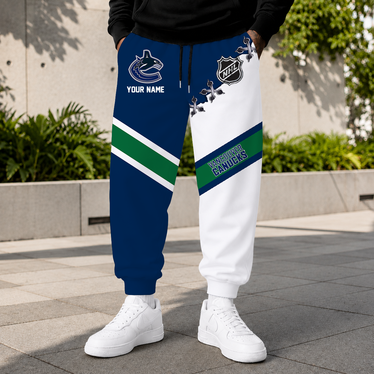 HOT DEAL - NEW CUSTOMIZED NHL19 VCC VANCOUVER CANUCKS SWEATPANTS